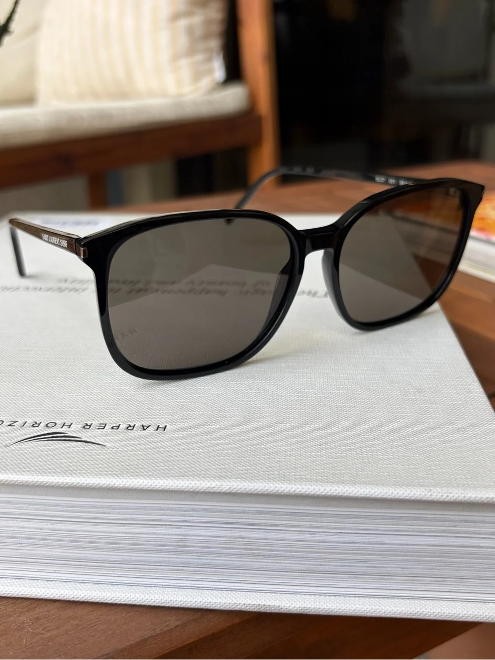 Saint Laurent SL37 001 Black Oversized Square Sunglasses 58mm